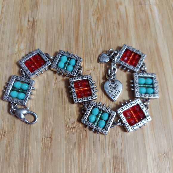 Brighton Textured Silver 'Bedazzled' Bracelet.  RARE FIND! - Picture 3 of 5